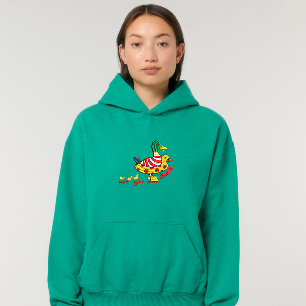 Not give a...duck. 🦆 - THE UNISEX BOXY DRY HAND FEEL HOODIE SWEATSHIRT /400 G/M² OVERSIZED/