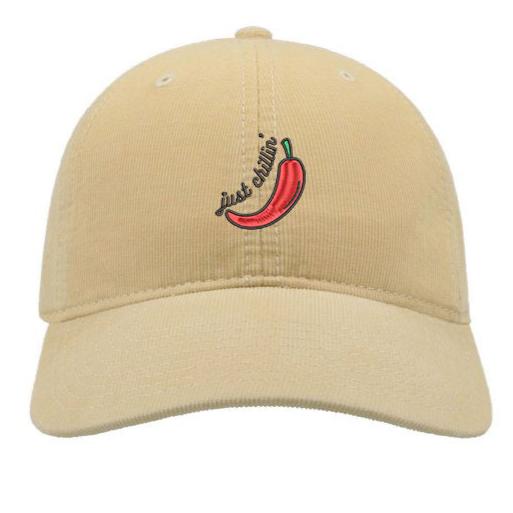 Just chillin' 🌶️- Embroidered cap /corduroy needlecord cotton