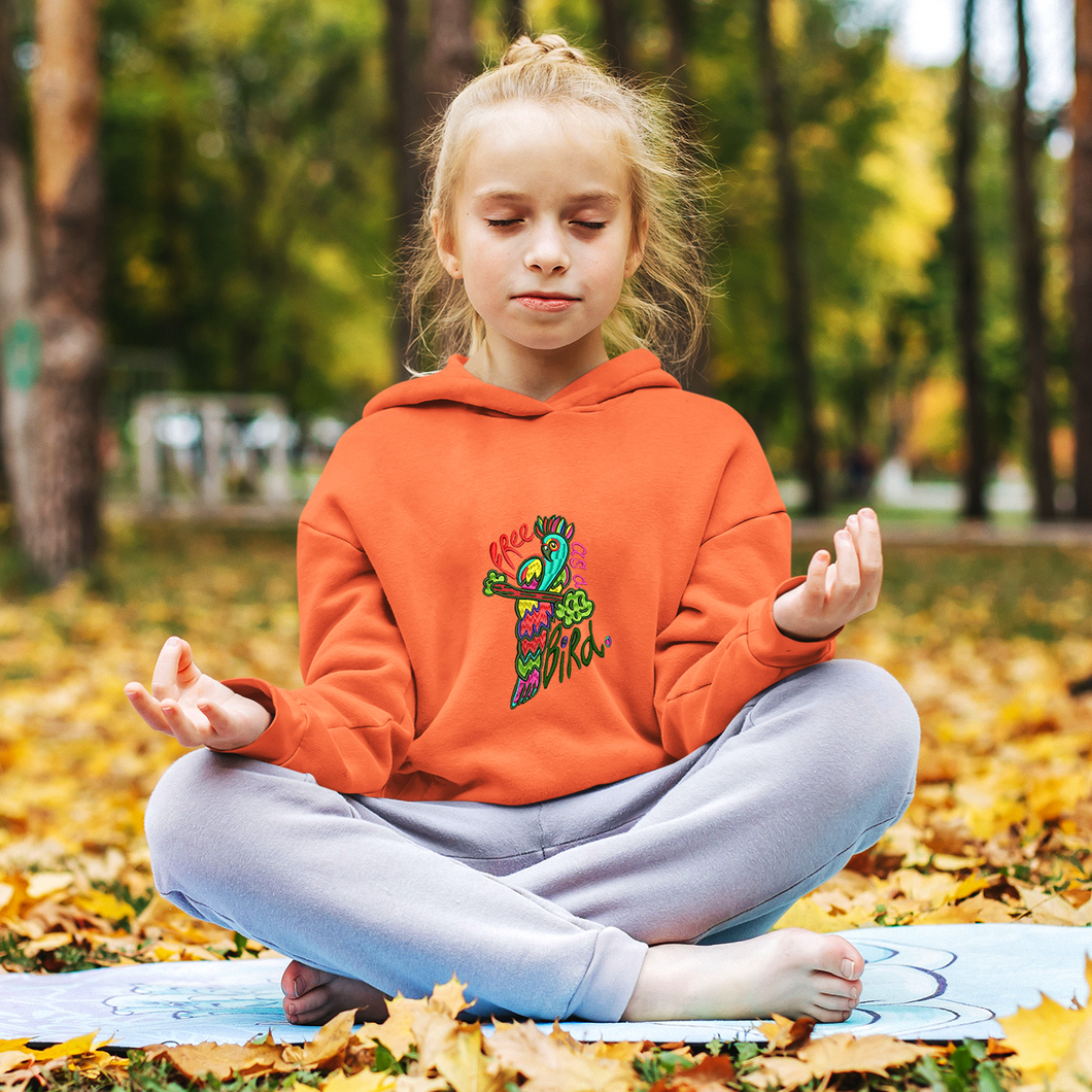 FREE AS A BIRD. 🦜- Embroidered UNISEX KIDS hoodie