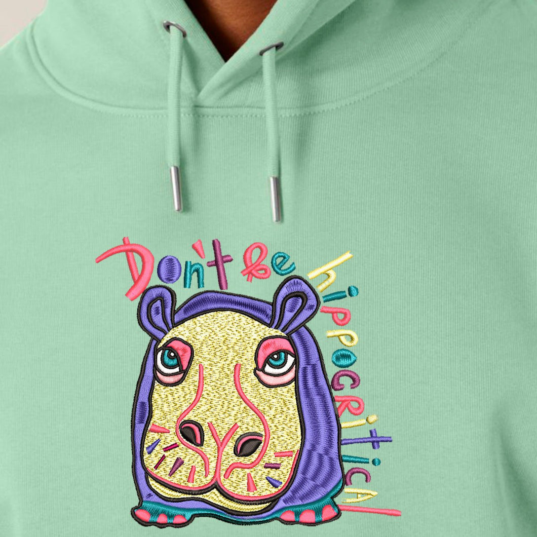 Don't be hippocritical 🦛 - Embroidered Unisex hoodie