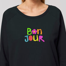 Load image into Gallery viewer, B🌸N JOUR- Embroidered WOMEN&#39;S RELAXED FIT SWEATSHIRT
