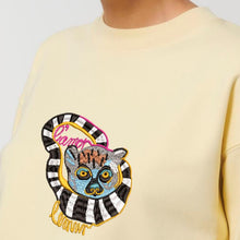 Load image into Gallery viewer, Lemur L&#39;amor Embroidered WOMEN&#39;S CROPPED CREW NECK SWEATSHIRT
