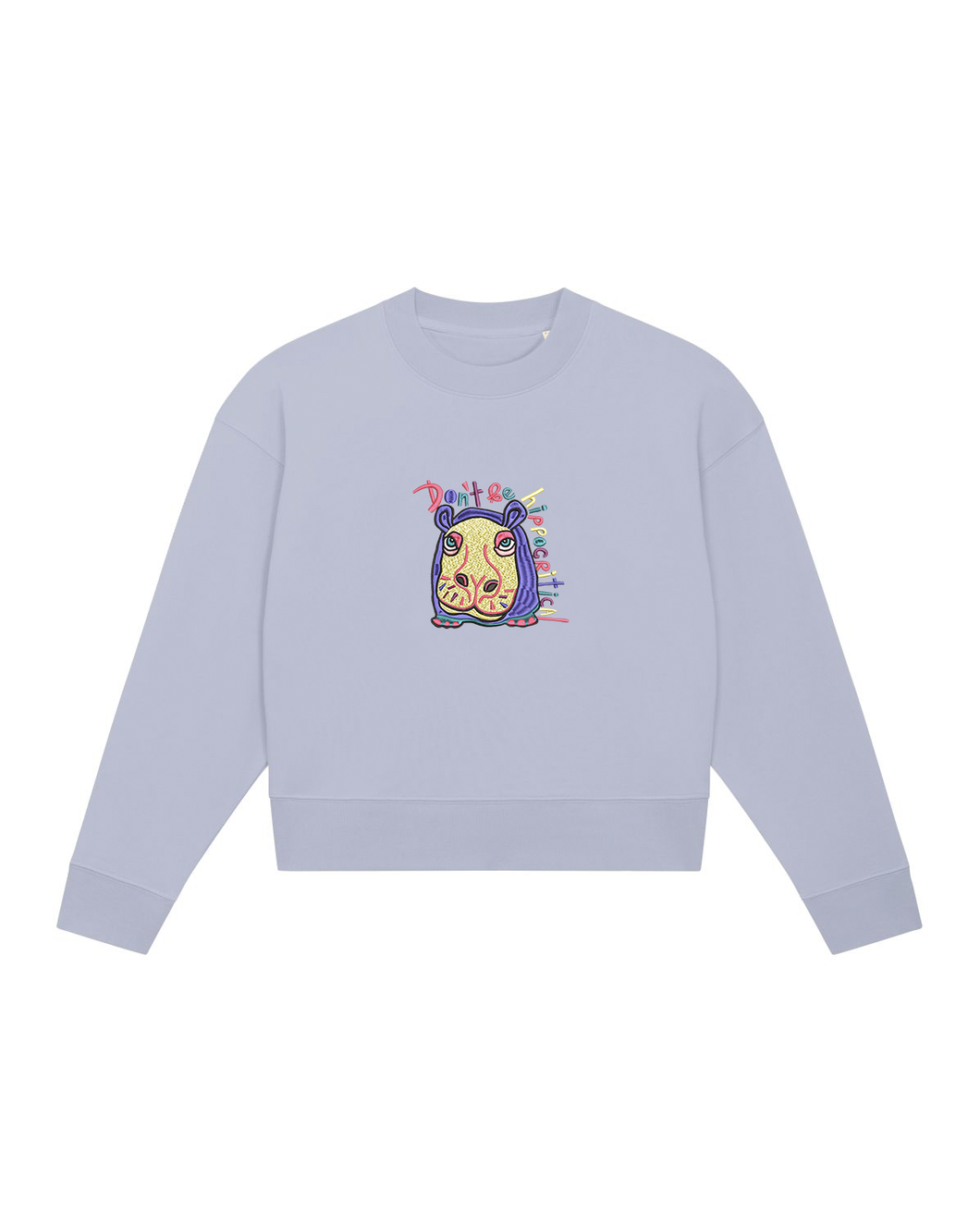 Don't be hippocritical 🦛 Embroidered WOMEN'S CROPPED CREW NECK SWEATSHIRT (Copy)