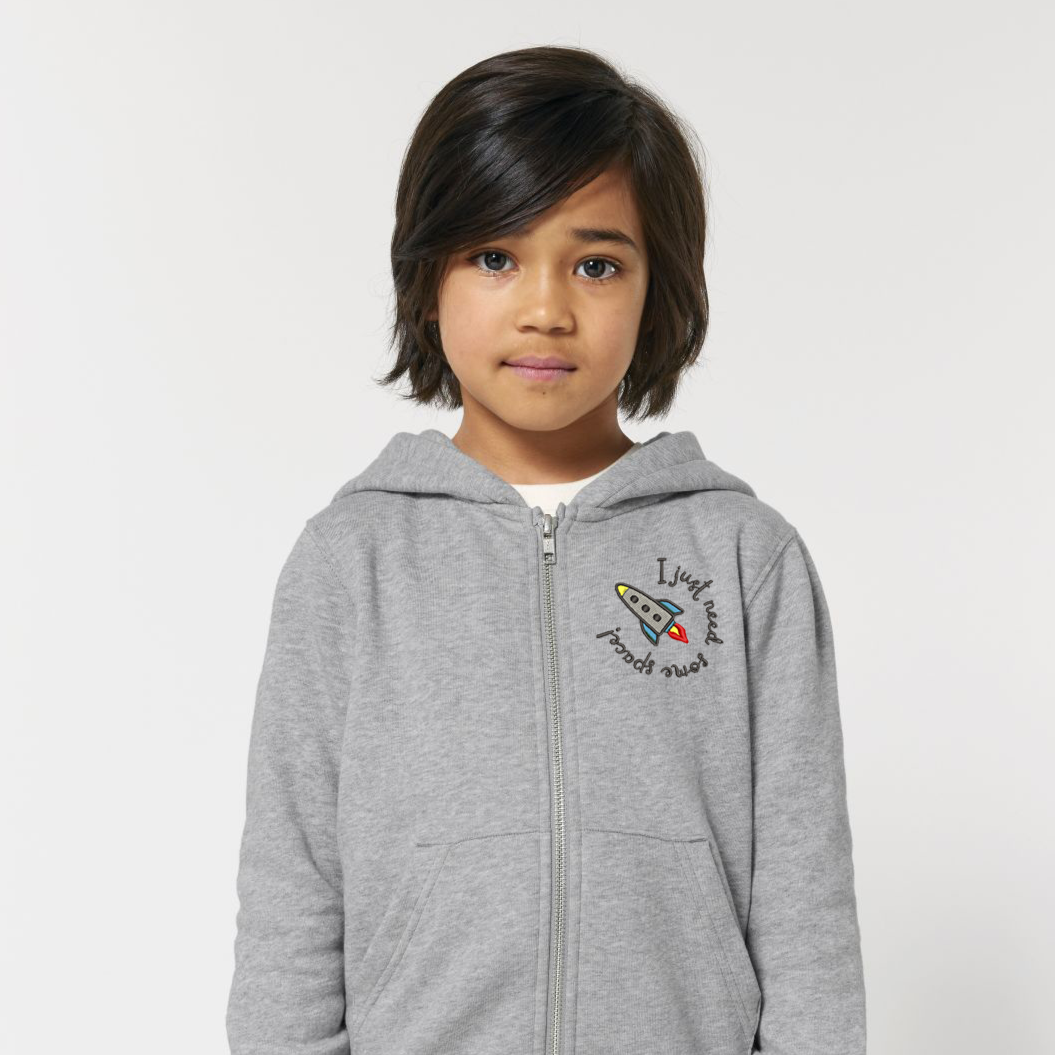 I just need some space! 🚀-  kids' zip-thru hoodie sweatshirt