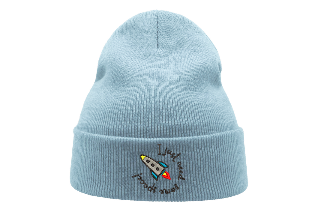 I just need some space! 🚀- embroidered beanie