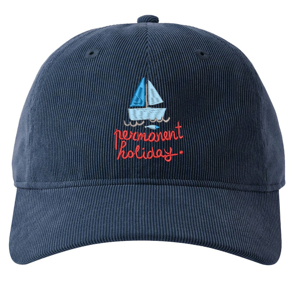 ⛵Permanent Holiday - Embroidered cap /corduroy needlecord cotton