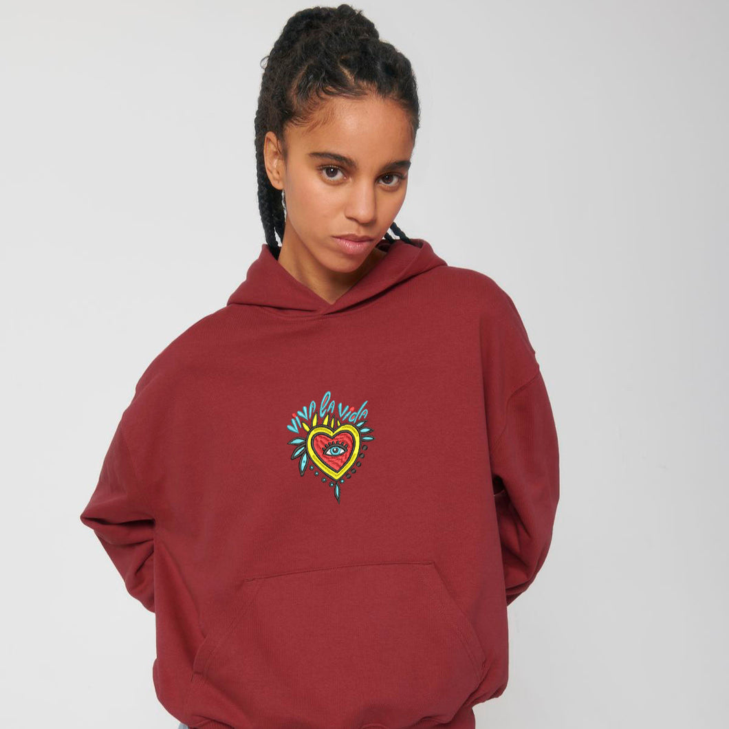 VIVA LA VIDA - THE UNISEX BOXY DRY HAND FEEL HOODIE SWEATSHIRT /400 G/M² OVERSIZED/