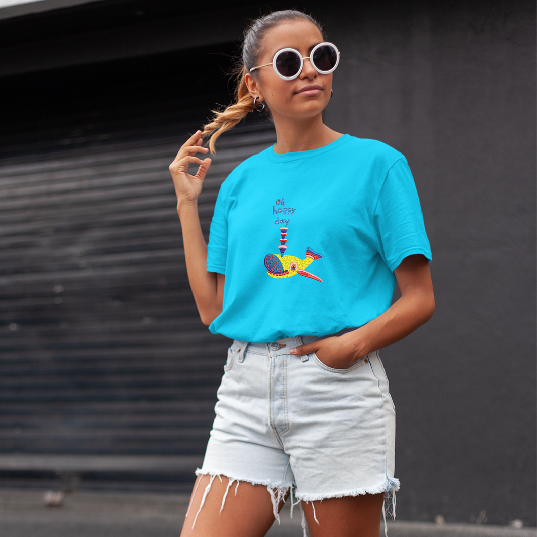 Oh happy day! 🐳- Embroidered unisex T-shirt