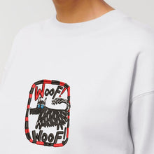 Load image into Gallery viewer, WOOF! WOOF!🐕 Embroidered WOMEN&#39;S CROPPED CREW NECK SWEATSHIRT
